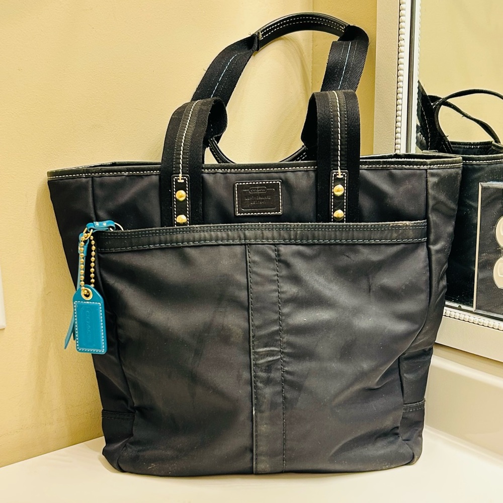 Coach Nylon Leather Hampton Tote/ Shoulder Bag